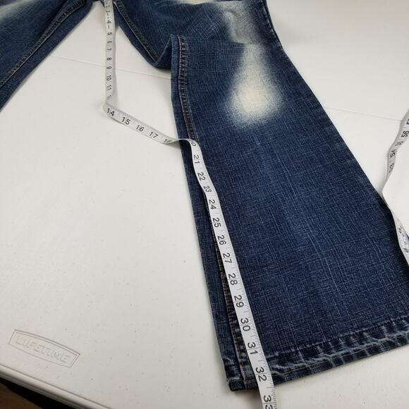 US Polo Assn Blue Jeans Unique Boot Flare High Rise Excellent Size 11 12 - Picture 6 of 7